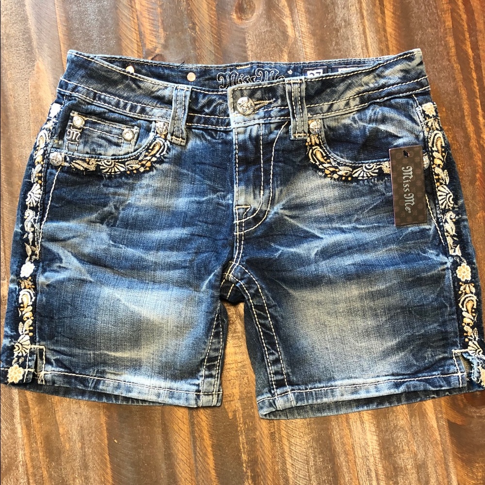 COPY - Miss Me mid thigh denim shorts
